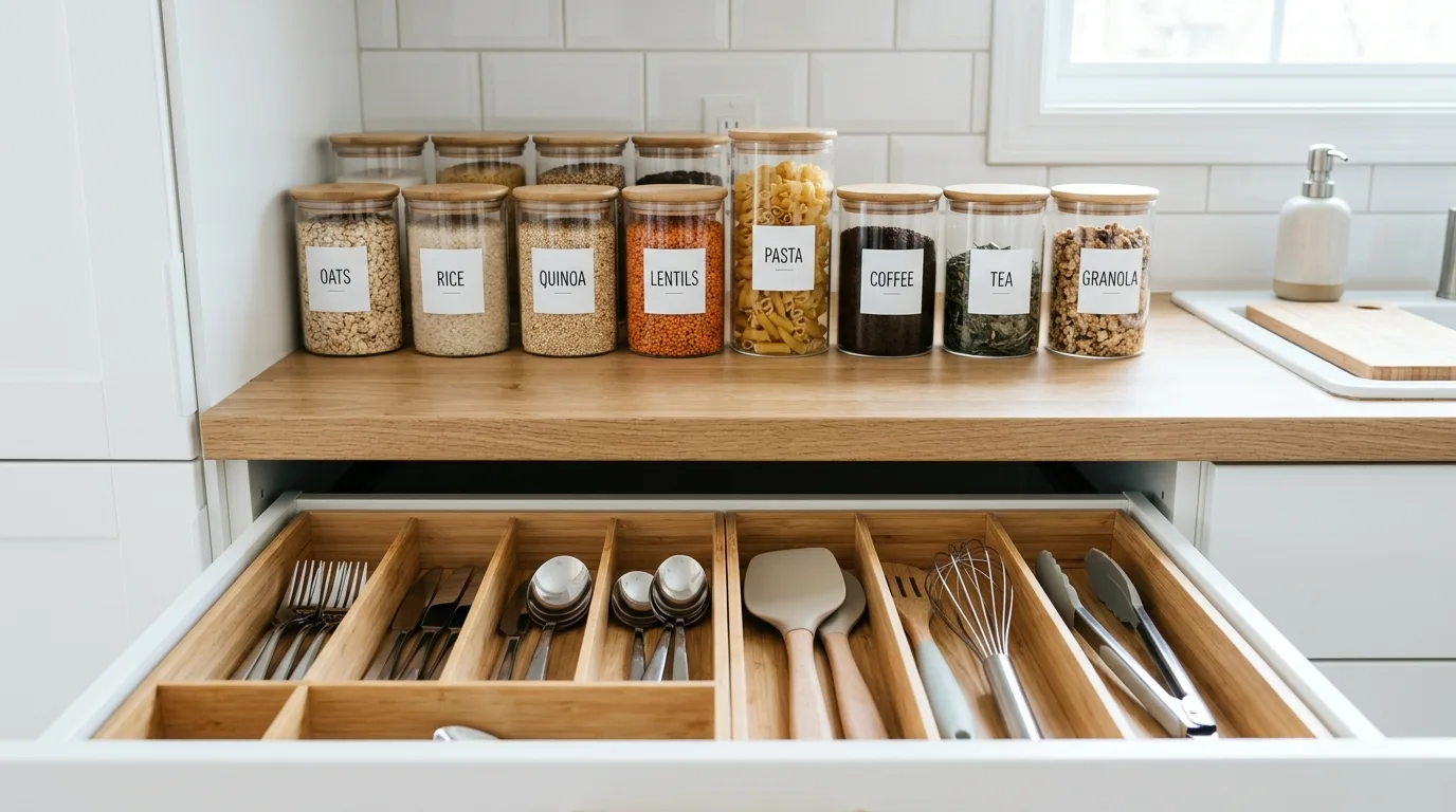 Use hardware to make simple cabinetry feel more finished inspiration for an IKEA kitchen.